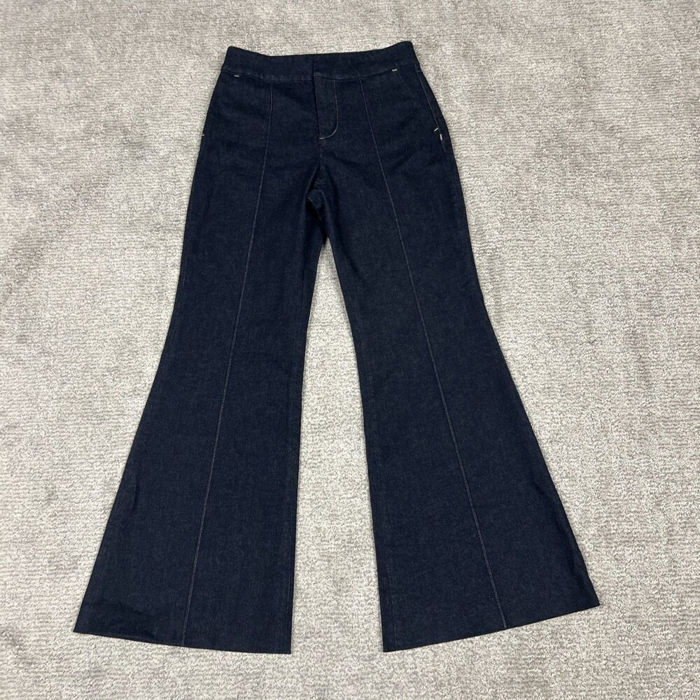 Alice + Olivia Trouser Jeans Womens 29 High Rise Wide Leg Flare Dark Wash Rinse
